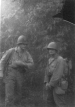 Members of US 5332nd Brigade (Provisional) Bristow Hopper and Sergeant John Walmsley, Burma, 1945