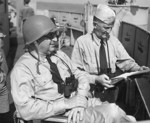 Vice Admiral H. Kent Hewitt and Rear Admiral Spencer Lewis aboard USS Ancon off Salerno, Italy, Sep 1943