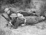 Belgian 2-inch mortar team in training, Wales, United Kingdom, 10 Feb 1941