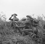 2-inch mortar team of 2nd Battalion, UK East Lancashire Regiment near Pinbaw, Dec 1944