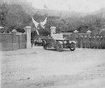 Crown Prince Hirohito departing Taihe Elementary School, Taihoku, Taiwan, 18 Apr 1923