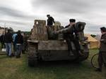 Re-enactors with a Sturmgeschütz IV replica tank destroyer, Reading Regional Airport, Pennsylvania, United States, 3 Jun 2018