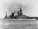 Cruiser USS Portland entering Pearl Harbor, Territory of Hawaii, 13 Jun 1942. Note the SOC Seagull scout plane on Portland