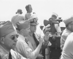 Officers of USS New Jersey, Pacific Ocean, 21 Jul 1943, photo 1 of 2