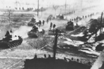 Captured Type 97 Chi-Ha tank in use by communist Chinese forces, Mukden (now Shenyang), China, late Oct or early Nov 1948