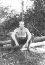 George Armbruster US 5332nd Brigade (Provisional) at the Shweli River bivouac, Kachin, Burma, Jan 1945