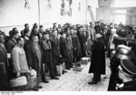 Theodor Eicke, commandant of Dachau Concentration Camp, speaking to prisoners who were about to be released, Dec 1933