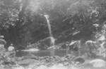 US Army servicemen resting at a waterfall, Fiji, 1942-1944