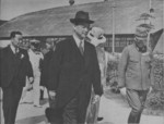 Wang Jingwei with Japanese and Chinese collaboration officials, Guangzhou, Guangdong Province, China, 15 Jun 1942