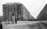 ISU-152 self-propelled gun at the intersection of Üllői Street and József Boulevard, Budapest, Hungary, 30 Oct 1956, photo 2 of 4