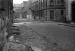 ISU-152 self-propelled gun at the intersection of Mester Street and Lenhossék Street, Budapest, Hungary, 30 Oct 1956; photograph taken from Gát Street