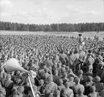 General Bernard Montgomery addressing Polish Armored and Parachute troops in Lanark, Scotland, United Kingdom 13 Mar 1944 during his tour of D-Day invasion forces in Britain.