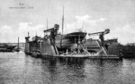 Unidentified vessel in drydock, Germaniawerft yard, Kiel, Germany, circa 1930s