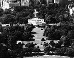 Aerial view of the White House, Washington DC, United States, 23 Oct 1940.