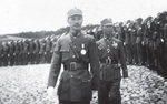 Chiang Kaishek and Chen Cheng inspecting troops, China, 1940s