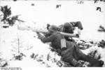 German Panzerschreck crew with gas masks, Soviet Union, Mar 1944, photo 1 of 4