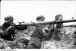 German Panzerschreck crew, northern Russia, Aug-Sep 1944, photo 1 of 5