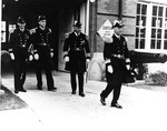 Rear Admiral Royal Eason Ingersoll, Captain Aubrey Fitch, and other Naval officers in parade dress at Pensacola, Florida, United States, Apr 1939.