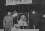 Chiang Kaishek at a memorial service for the recently assassinated Mohandas Gandhi, Nanjing, China, Feb 1948