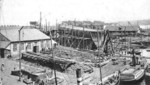 View of Howaldtswerke Kiel shipyard, Kiel, Germany, circa 1880s