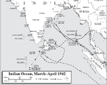 Map showing Nagumo’s and Ozawa’s movements during the Indian Ocean Raids of Apr 1942.