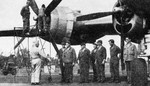 General Hap Arnold speaking with B-29 maintenance personnel during the “Gypsy Task Force” training at Borinquen Field, Puerto Rico, 1945.