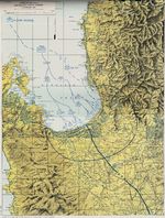 United States Army operations map of Lingayen Gulf, Luzon, Philippines showing the Landing beaches for the 9 Jan 1945 landings.