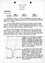 USS Platte war diary page for 5 Jun 1945 that includes her barograph trace showing how quickly and how deeply the barometer plunged as the ship passed through Typhoon Connie, including the eye. USS Platte was a fleet oiler.