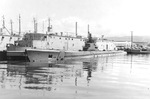 Submarine Tinosa after her deactivation overhaul and decommissioning at Mare Island Navy Yard, Vallejo, California, United States, 2 Dec 1953.