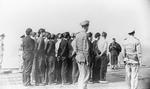 Burial at sea honors aboard escort carrier USS Card in the North Atlantic, 6 Jul 1944. The services were for German Navy Kapitänleutnant Hans Steen, captain of U-233 who had been captured but then died of his wounds.