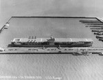 Aerial photo of USS Ranger at the Norfolk Naval Operating Base, Norfolk, Virginia, 7 Jun 1934.