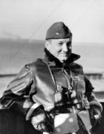 Captain Roscoe Bowman aboard USS Corregidor, 23 Sep 1943