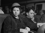 Kaiser Richmond Shipyards workers aboard a ferry between San Francisco and Richmond, California, United States, Feb 1943