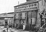 A building at the Blohm und Voss shipyard and machinery factory, Hamburg, Germany, late 1877