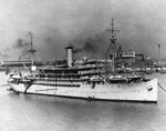 USS Canopus, Shanghai, China, 1930s; note motion picture screen attached to the main mast