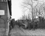 Infantry of British Coldstream Guards and Matilda I tanks of British 4th Royal Tank Regiment in France, 12 Jan 1940