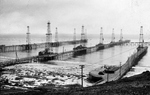 Ellwood oil piers at Goleta, California, United States shelled by Commander Kozo Nishino in Japanese submarine I-17 23 Feb 1942 in the first naval bombardment of the continental United States in World War II.