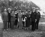 The party of dignitaries gathered Mare Island Naval Shipyard for the christening and launching of Gato-class submarine Silversides, Vallejo, California, United States, 26 Aug 1941.