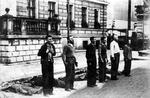 Public execution of Polish hostages by the newly established German occupation authority, Bydgoszcz, Poland, 8 or 9 Sep 1939