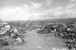 Overall view of unprepared scrap at Makalapa Crater, Pearl Harbor Navy Yard, Pearl Harbor, Hawaii, 29 Oct 1944. This is roughly the location of today’s football field at Radford High School in Honolulu.