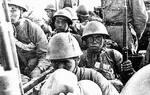 Japanese troops crossing the Han River, Hubei, China, 31 May 1940