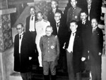 Prime Minister Nobuyuki Abe with his cabinet ministers at the Prime Minister