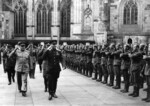 Ivan Konev and Andrey Yeryomenko at the St. Vitus Cathedral at the site of the Prague Castle, Czechoslovakia, 6 Jun 1945