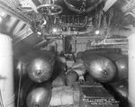 Eight Mark 10 torpedoes stowed in the torpedo room of USS S-14 at the Mare Island Naval Shipyard in California, Jan 1928. The eye on the nose of the torpedoes indicates these all had exercise heads.