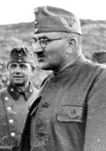 Hungarian Defense Minister Károly Beregfy inspecting troops, Hungary, late 1944