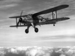 Albacore aircraft in flight, circa 1940