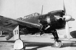 A B6N2 torpedo bomber resting at an airfield, 1940s