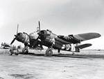 Bristol Beaufighter Mk X number NE255 / EE-H of Coastal Defence Maritime Patrol No. 404 Squadron at RAF Davidstow Moor, Cornwall, England, United Kingdom, mid-Aug 1944. Photo 1 of 2.