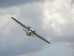 PBY-5a aircraft in flight during an air show at Duxford, England, United Kingdom, 8 Jul 2007