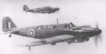 Two British Fulmar carrier fighters in flight over the Mediterranean Sea, 1941